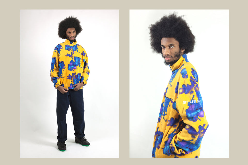 Stussy fleece deals half zip