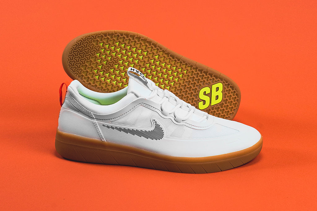 Nike sb nyjah free summit white  and  crimson skate shoes Clearance