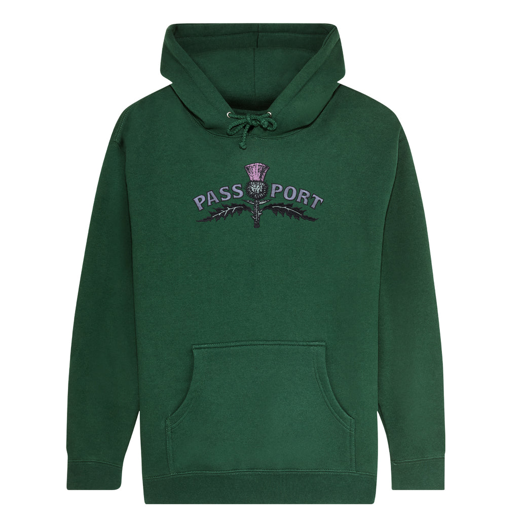 PASS~PORT Thistle Embroidery Hoodie - Forest Green