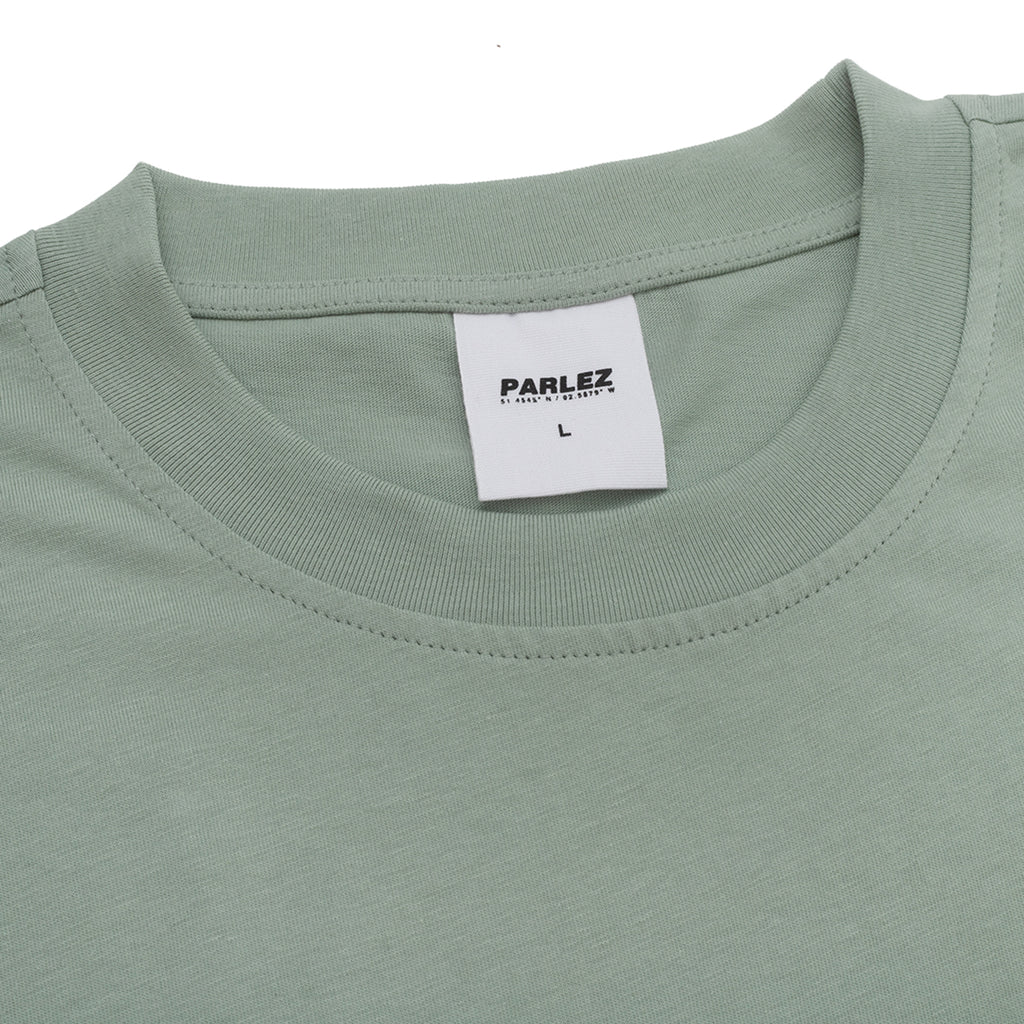 Parlez Areca Pocket T Shirt - Sea Mist - neck