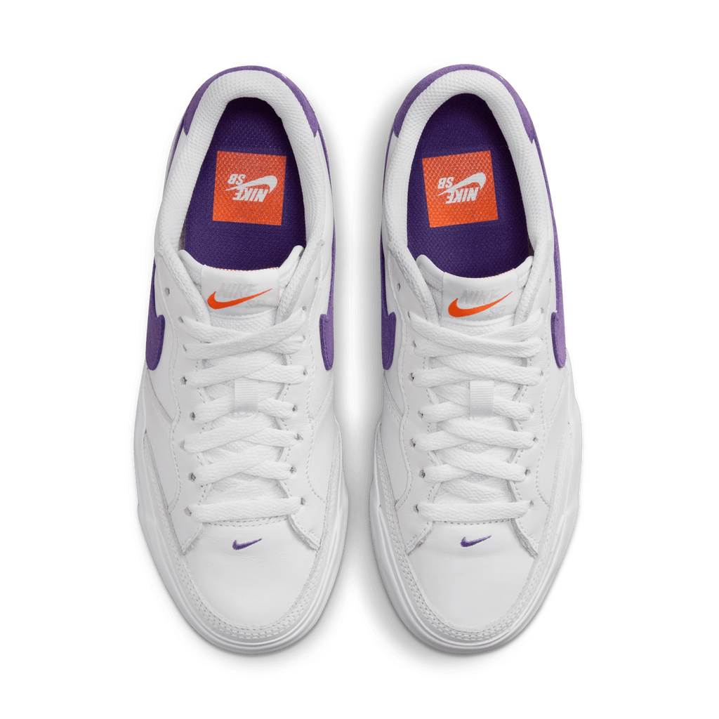 Nike SB Pogo Plus Premium Shoes - White / Court Purple - Gum Light Brown