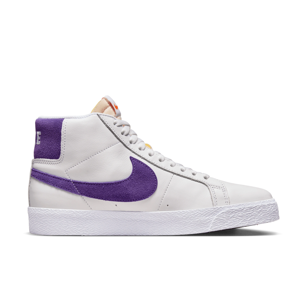 Nike SB Orange Label Zoom Blazer Mid Shoes -  White / Court Purple - Gum Light Brown