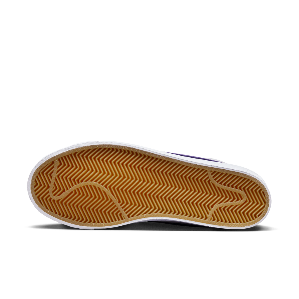 Nike SB Orange Label Zoom Blazer Mid Shoes -  White / Court Purple - Gum Light Brown
