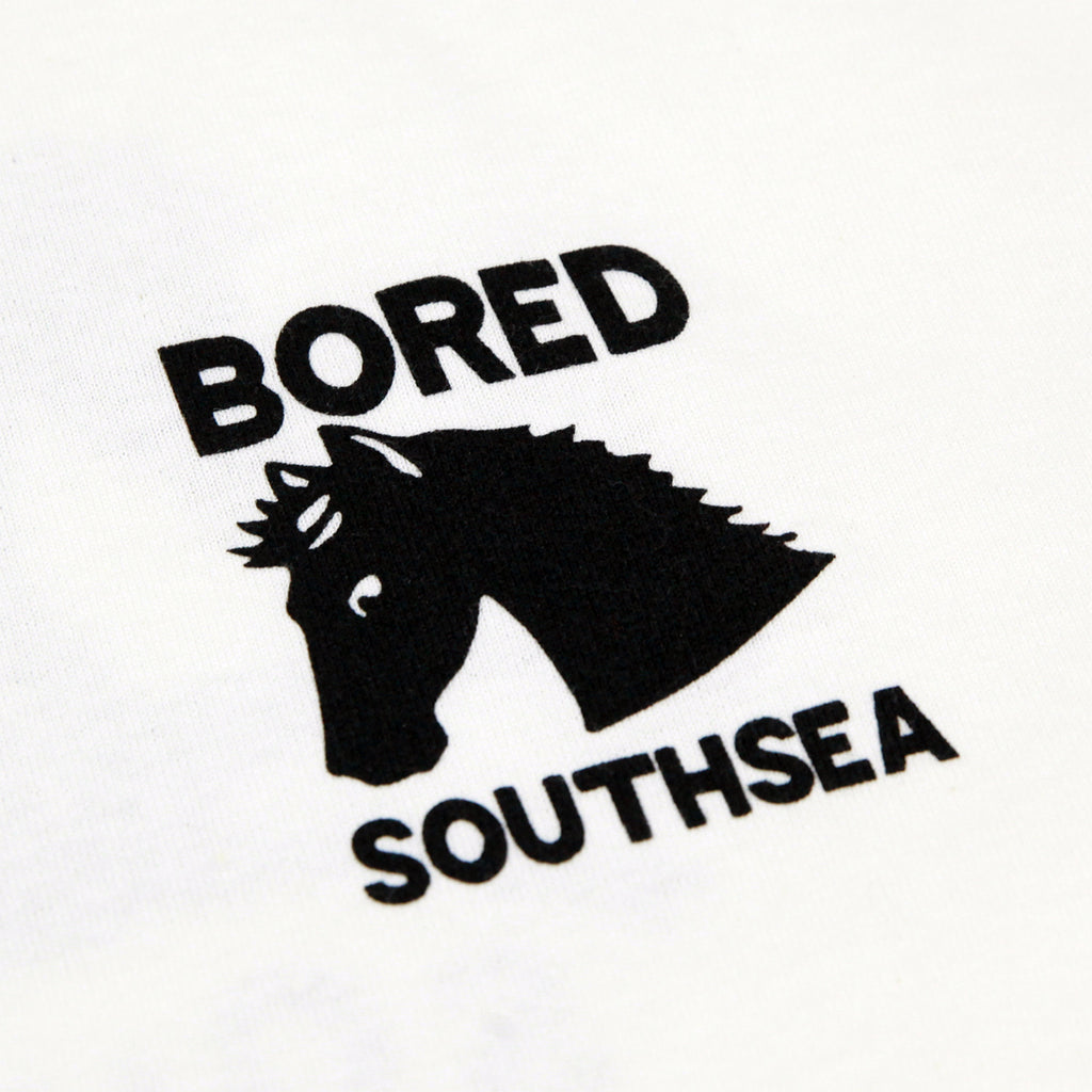 Bored of Southsea Horse T Shirt - White - closeup