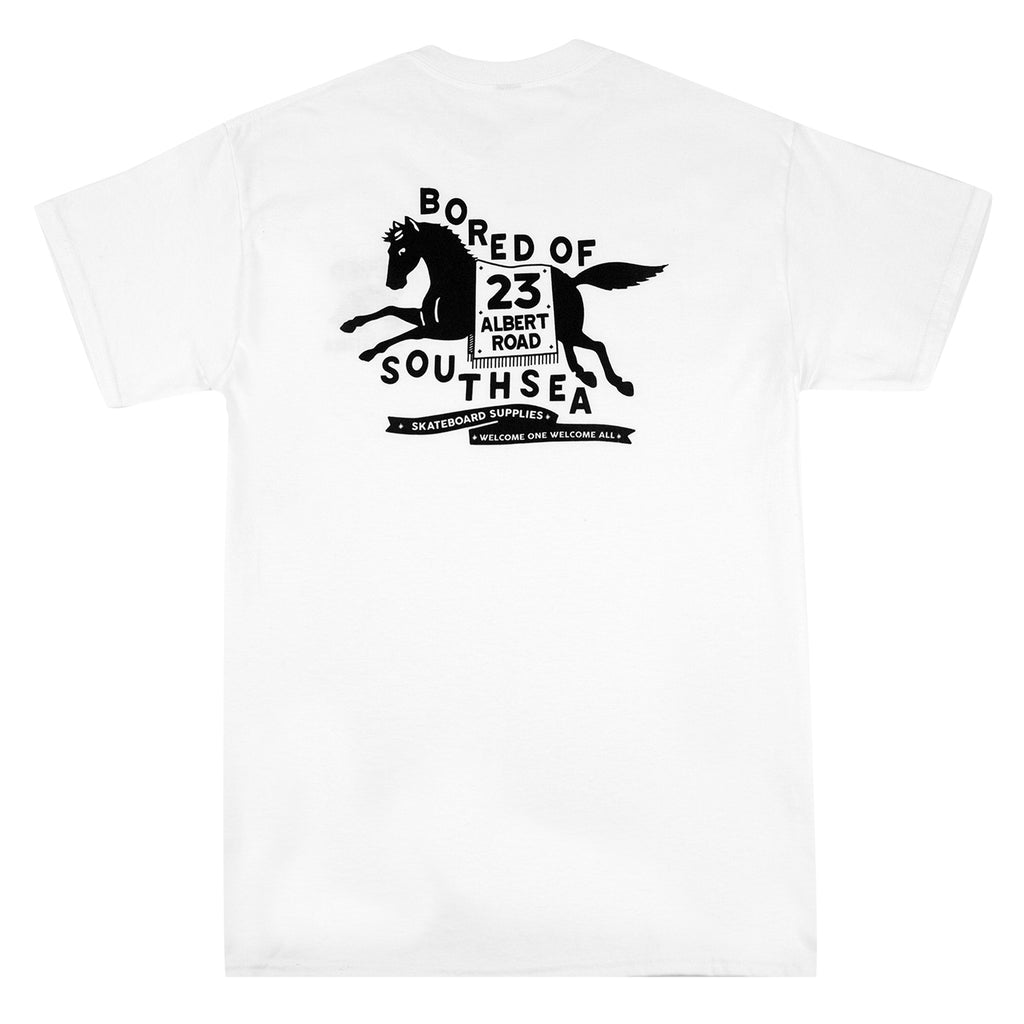 Bored of Southsea Horse T Shirt - White - back