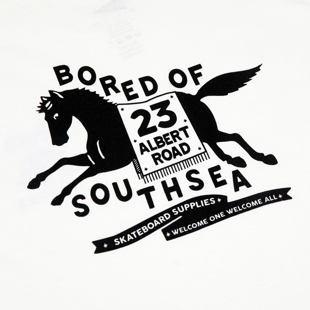 Bored of Southsea Horse T Shirt - White - closeup2