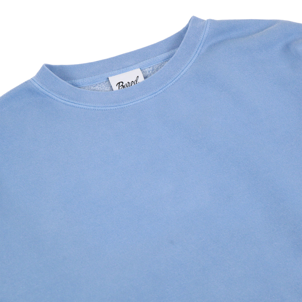 Bored of Southsea Mermaid  Pigment Dyed Sweatshirt - Light Blue - neck