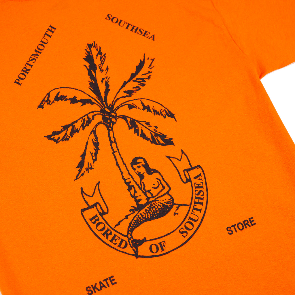 Bored of Southsea Mermaid T Shirt - Orange - closeup