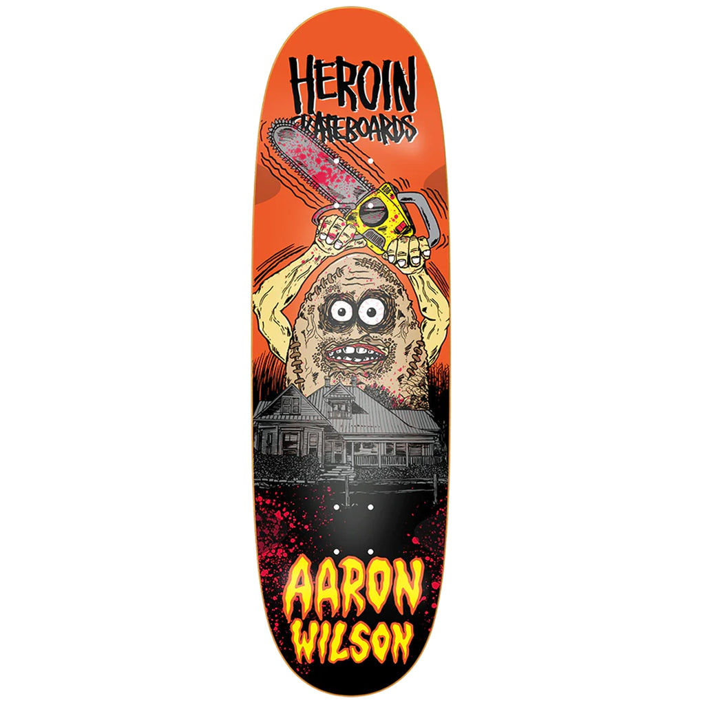 Heroin Skateboards Aaron Wilson Chainsaw Egg Symmetrical Skateboard deck 9.125"