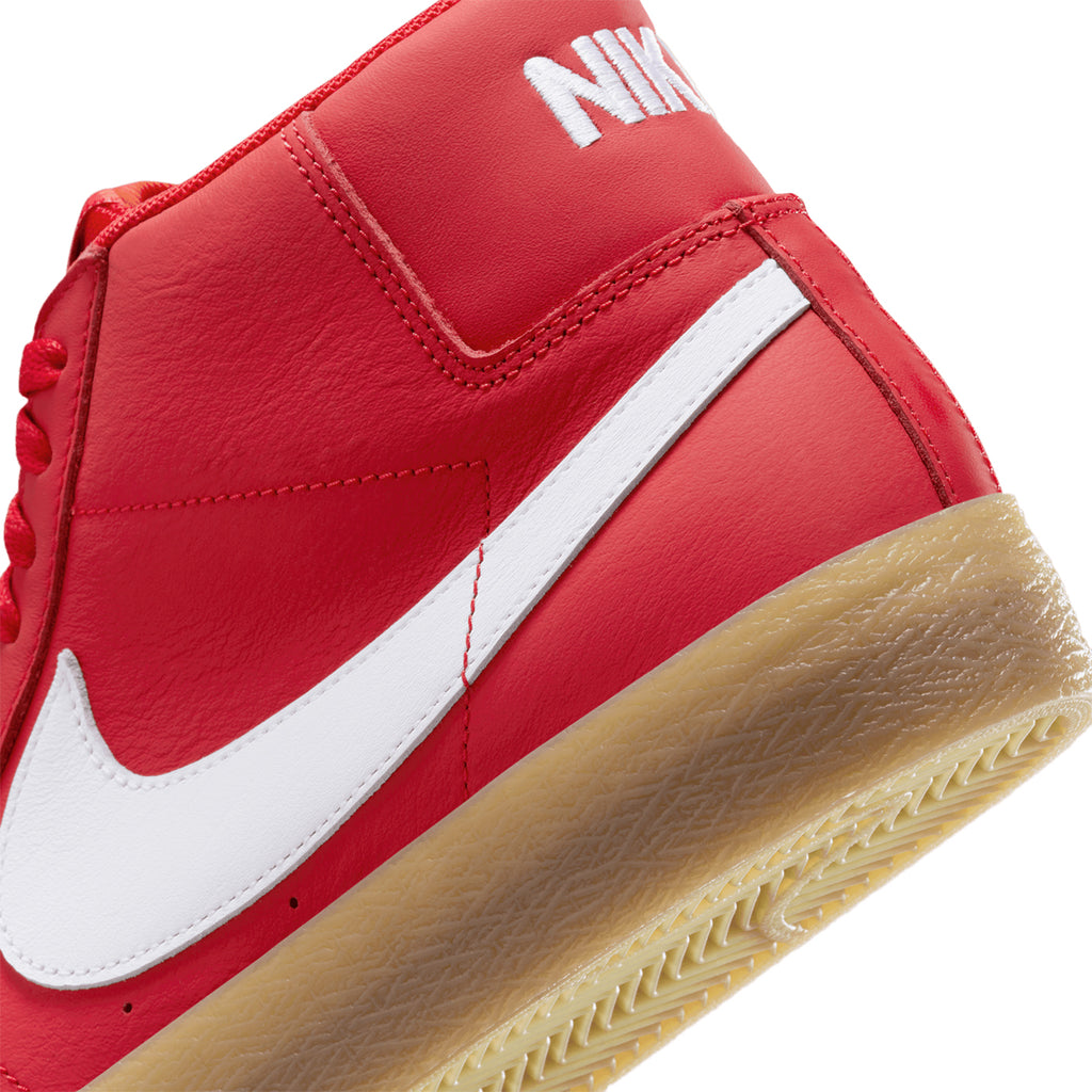 Nike SB Orange Label Zoom Blazer Mid Shoes -  University Red / White - White - heel