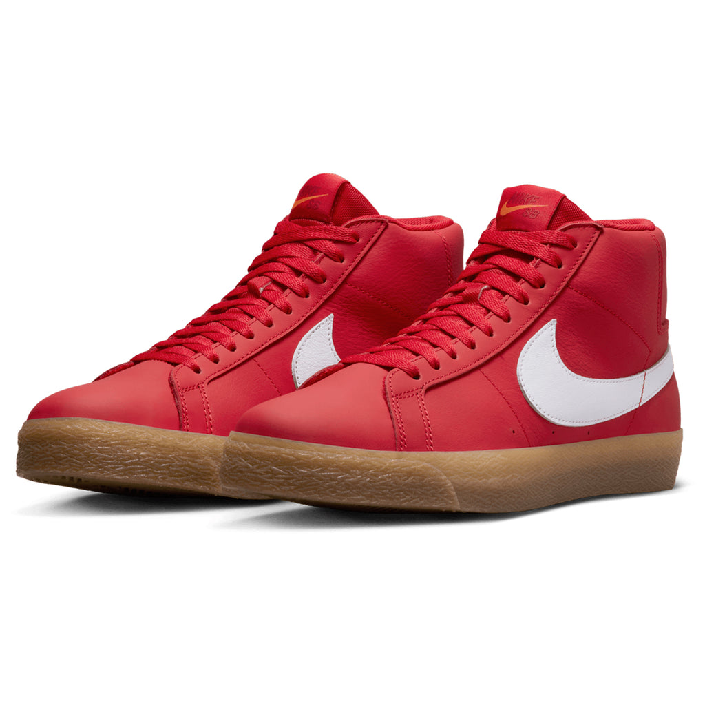 Nike SB Orange Label Zoom Blazer Mid Shoes -  University Red / White - White - pair