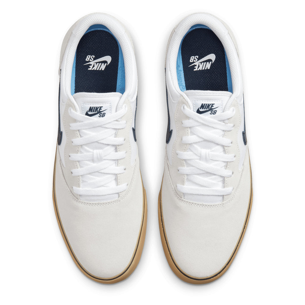 Nike SB Chron  2 Shoes - White / Obsidian - White - Gum Light Brown - top
