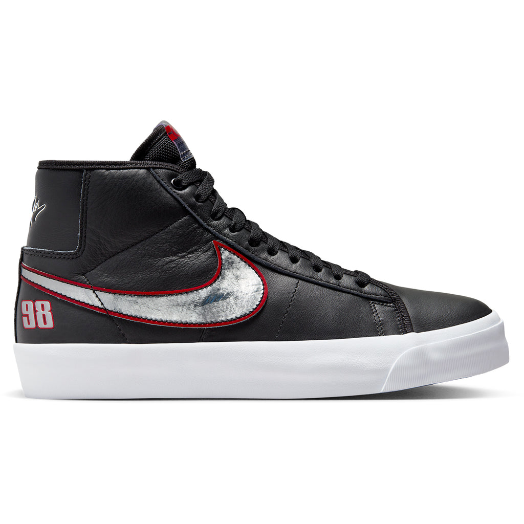 Nike SB Zoom Blazer Mid Pro GT Shoes - Black / Metallic Silver - University Red - main