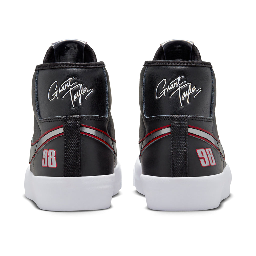 Nike SB Zoom Blazer Mid Pro GT Shoes - Black / Metallic Silver - University Red - back