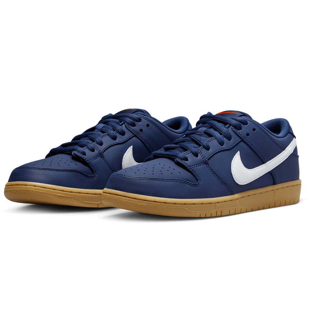 Nike SB Dunk Low - Navy / White - Navy - Gum Light Brown - pair