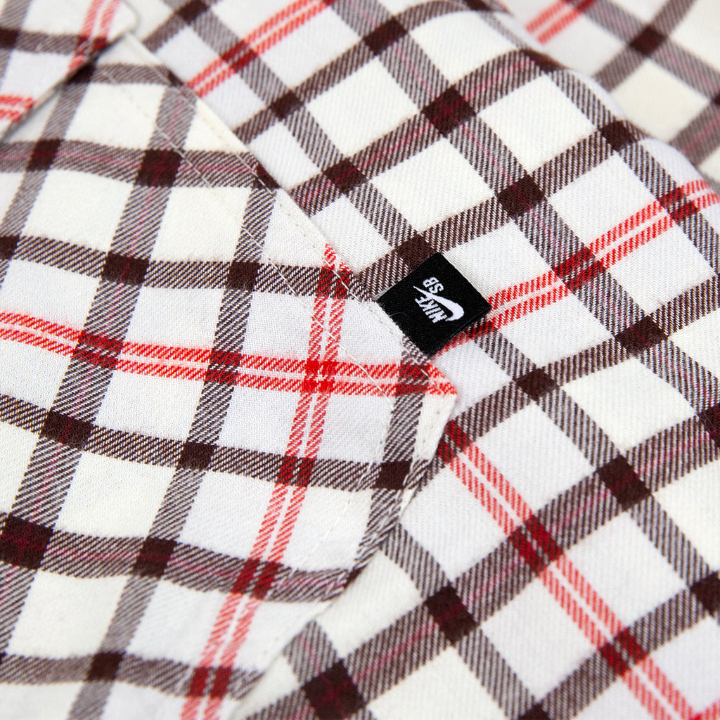 Nike SB L/S  Flannel Button Up  Shirt - Coconut Milk / Light Bone - label