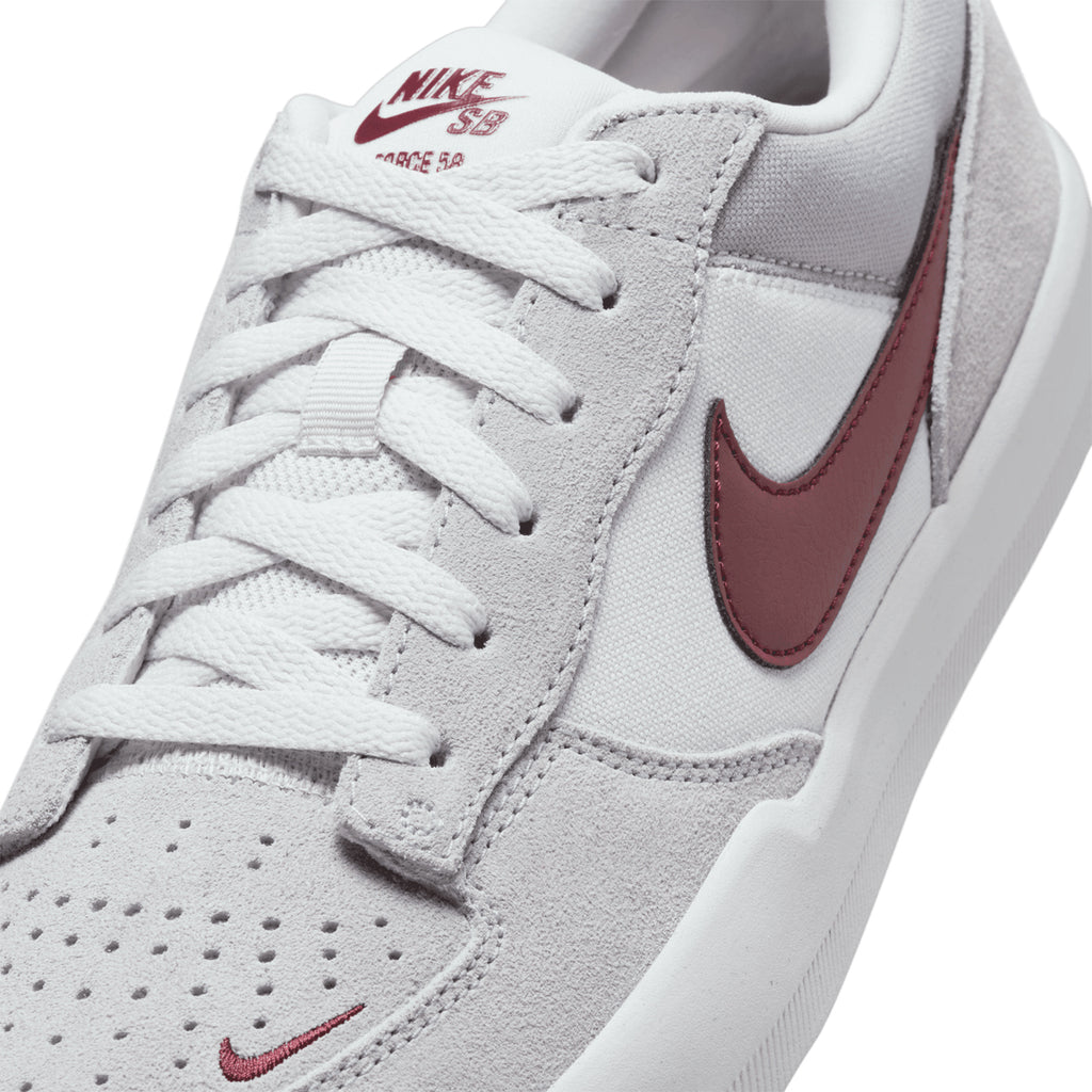 Nike SB Force 58 Shoes Platinum Tint Dark Team Red Wolf Grey