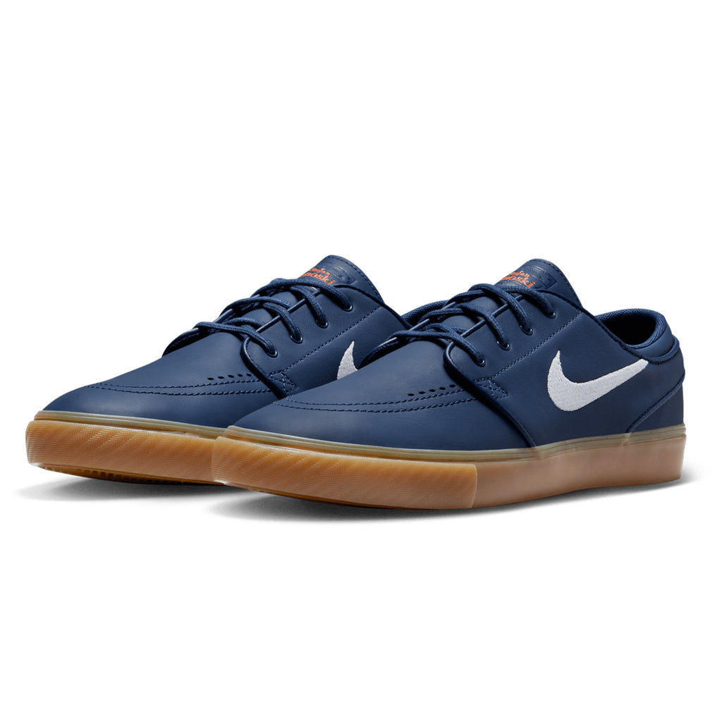 Nike SB Zoom Janoski OG+ Shoes - Navy / White - Navy - Gum Light Brown - pair