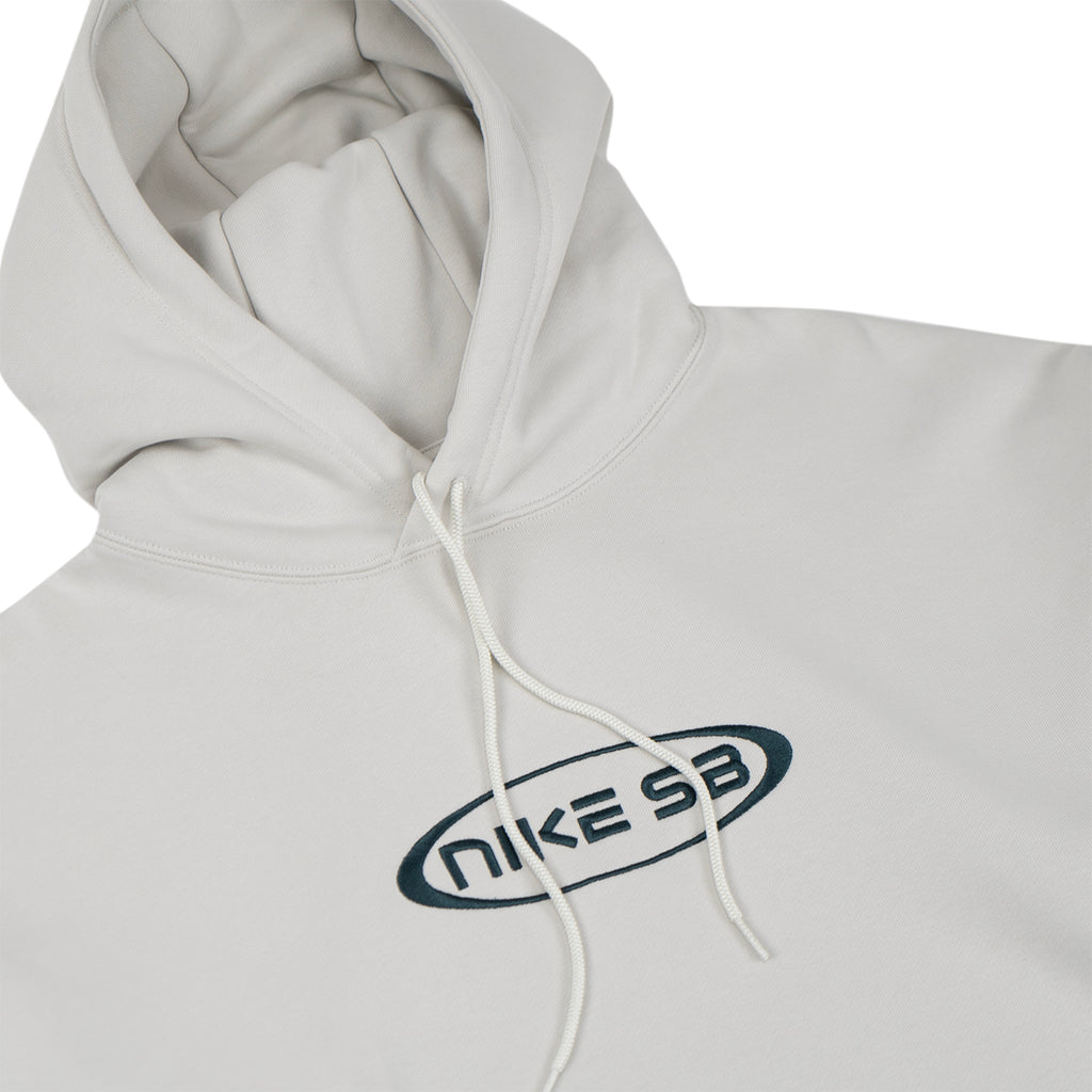 Nike SB HBR Fleece Hoodie - Light Bone / Deep Jungle - neck