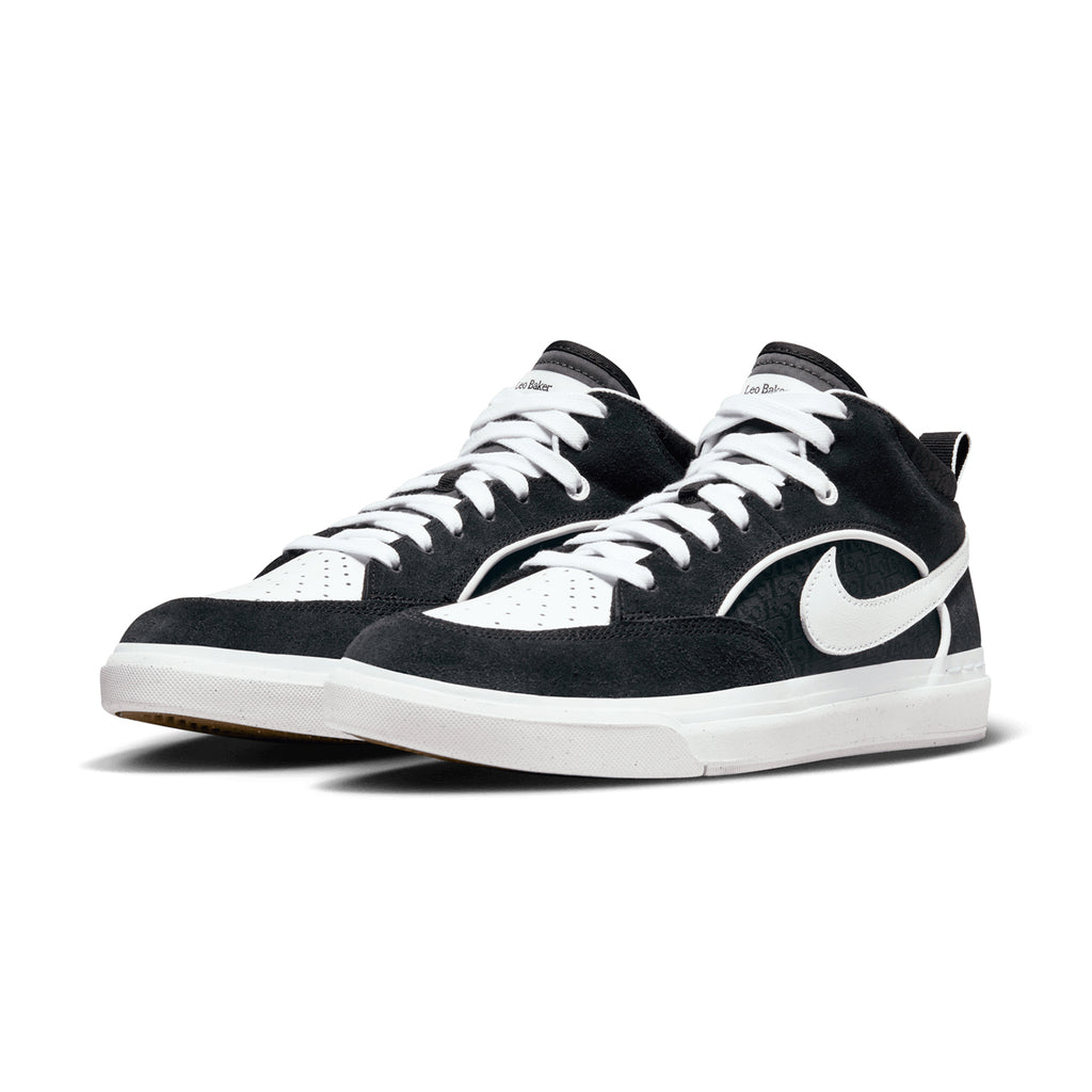 Nike SB x React Leo Shoes - Black / White - Black - Gum Light Brown - pair