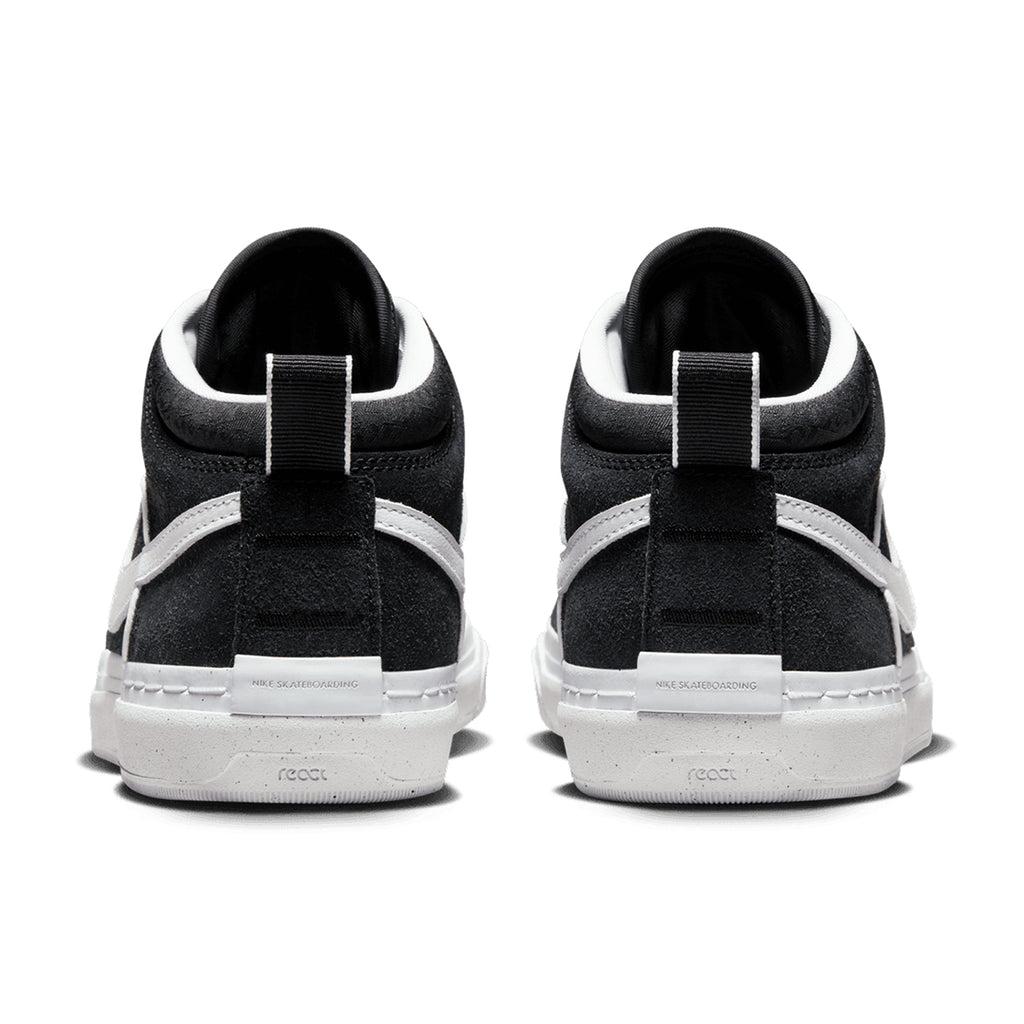 Nike SB x React Leo Shoes - Black / White - Black - Gum Light Brown - back