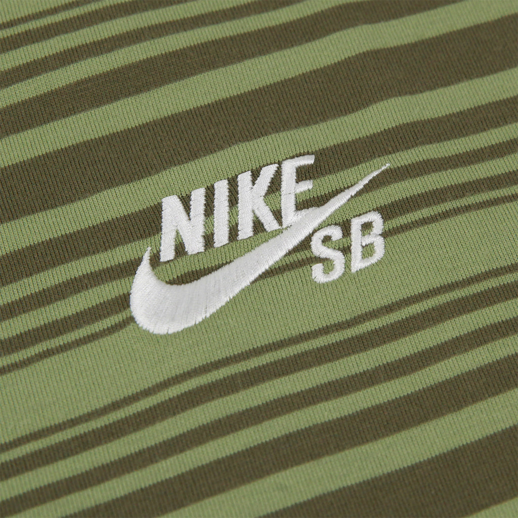 Nike SB Stripe T Shirt - Oil Green - logo