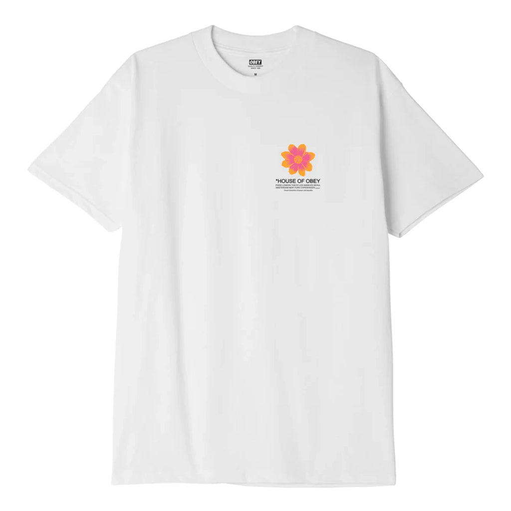Obey House of Obey Floral T Shirt - White - front