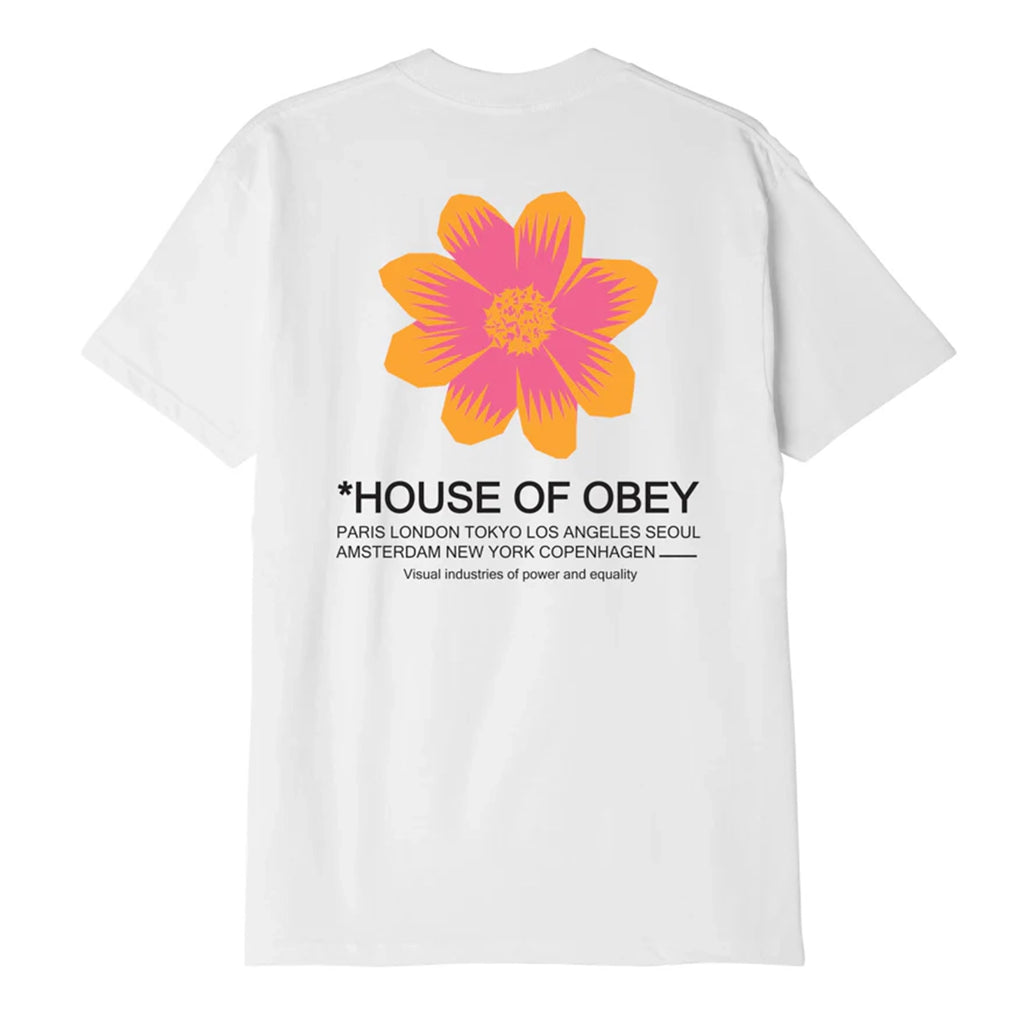Obey House of Obey Floral T Shirt - White - back
