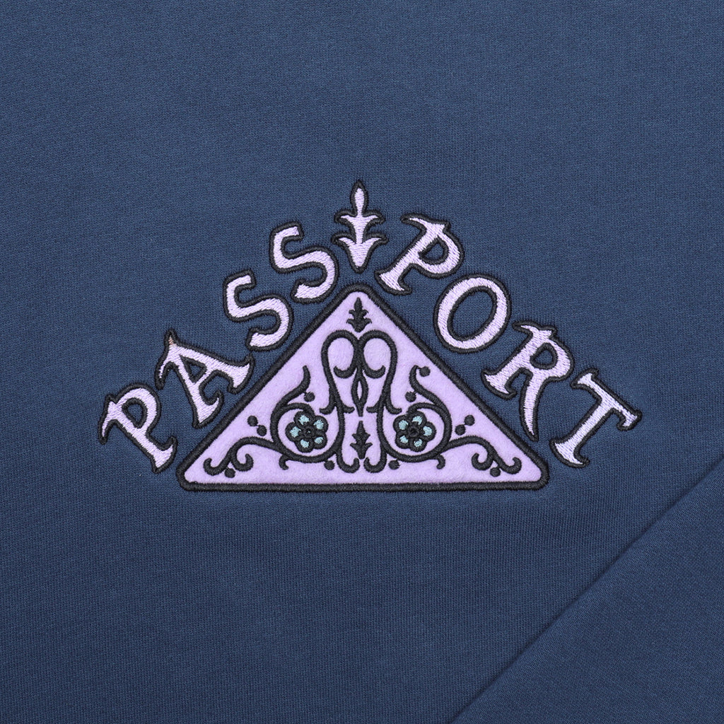 PASS~PORT Manuscript Embroidered Crew Sweatshirt - Navy