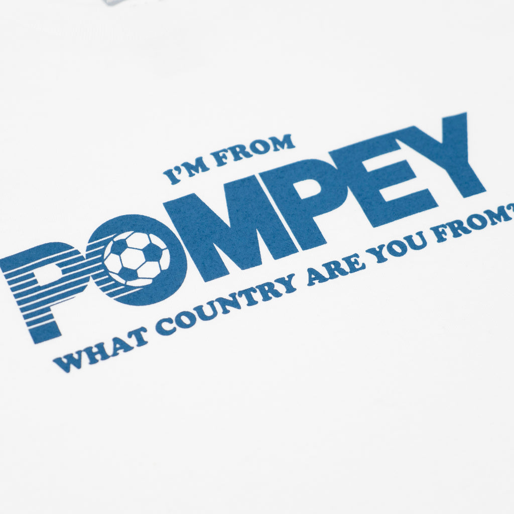 I'm From Pompey T Shirt - White - closeup