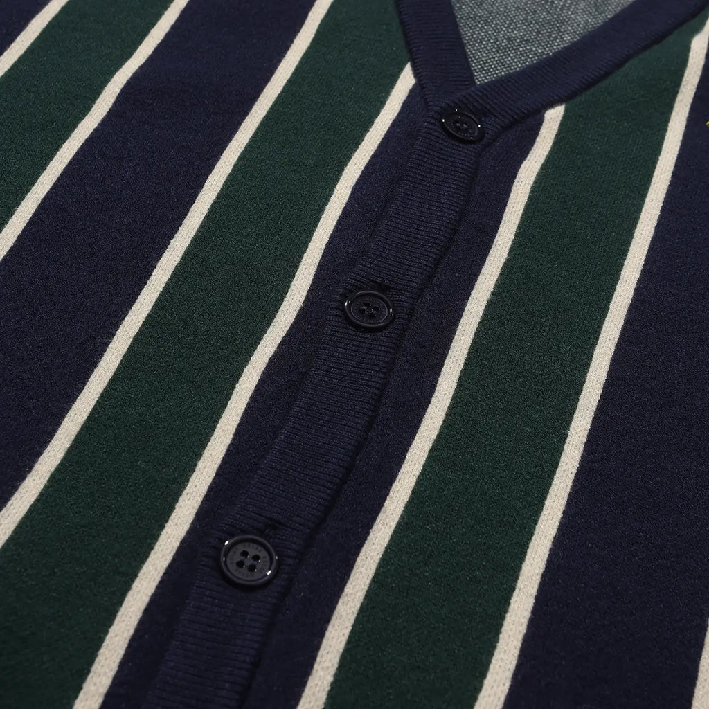 Helas Royal Knitted Cardigan - Navy / Green