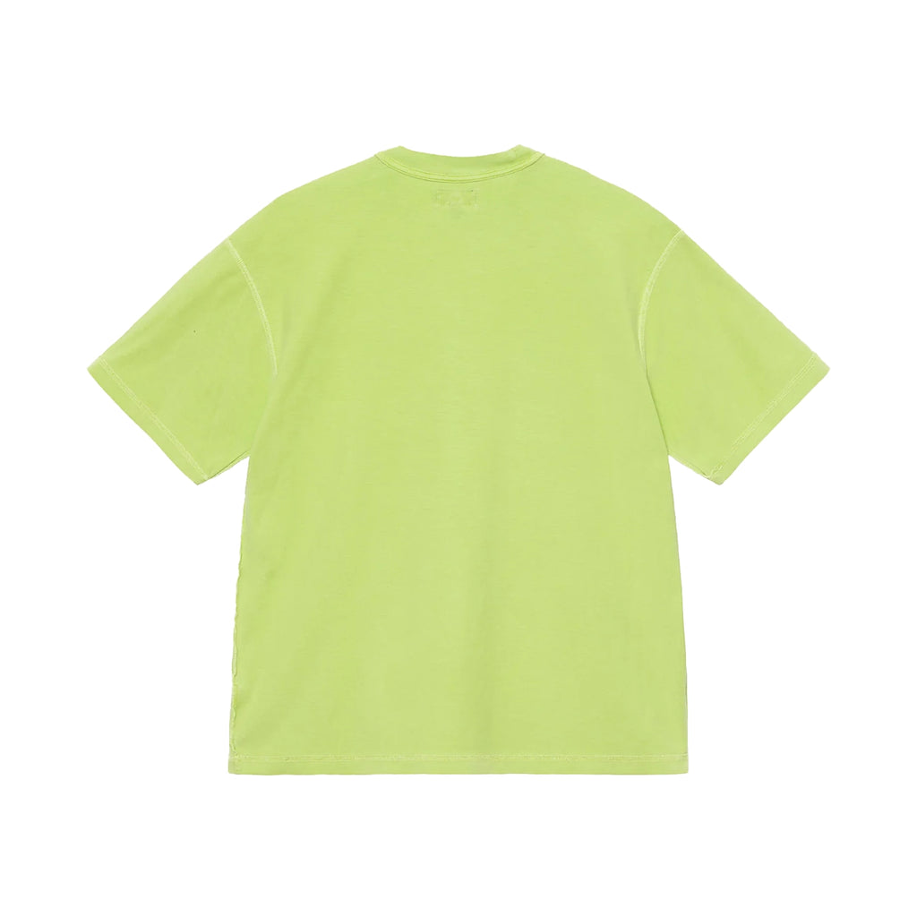 Stussy Pigment Dyed Inside Out Crew T Shirt - Lime - back