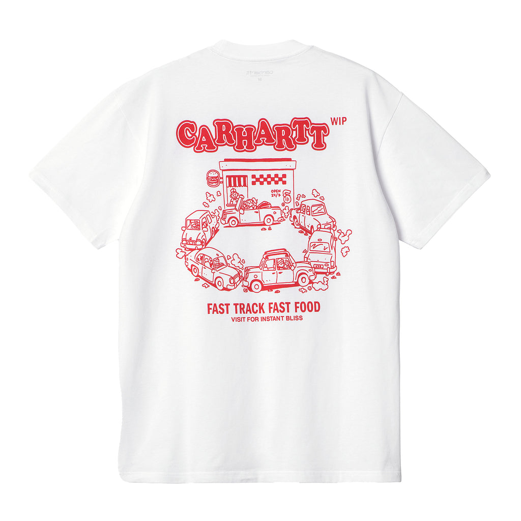 Carhartt WIP Fast Food T Shirt - White / Red - back
