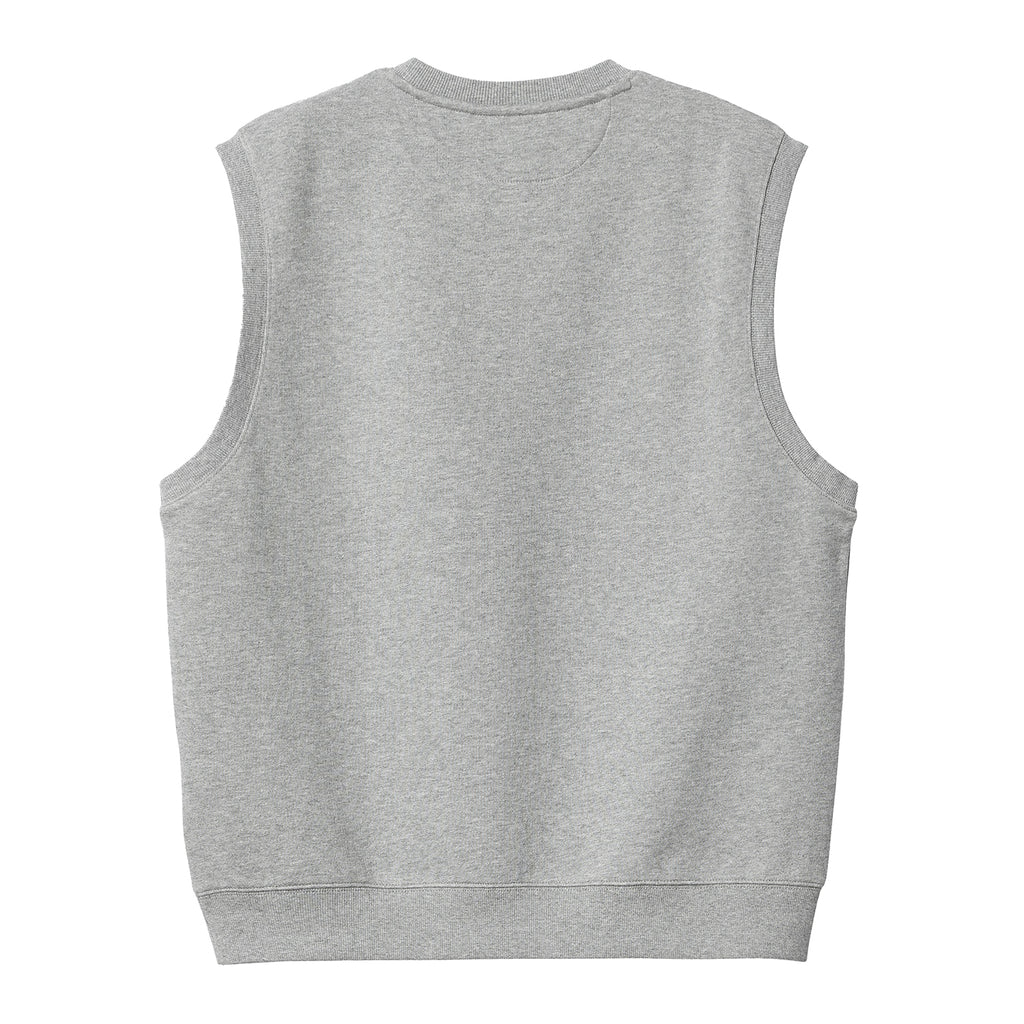 Carhartt WIP Script Vest Sweat - Grey Heather / White - back