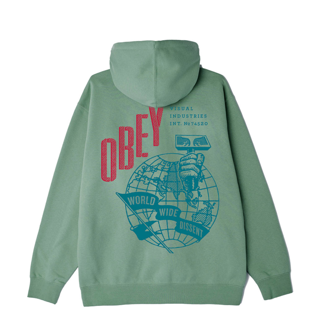 Hammer Globe Hoodie in Jade by Obey Clothing Bored of Southsea