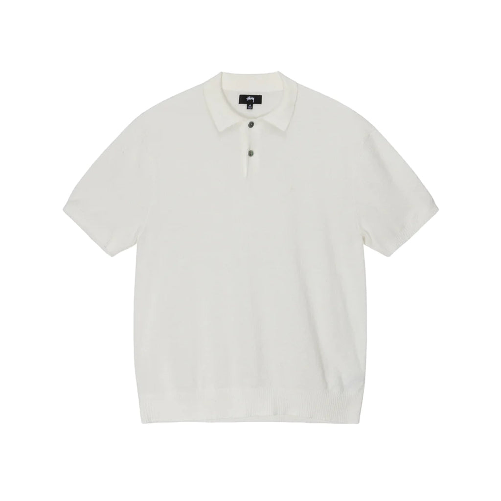 Stussy Textured SS Polo Sweater - Bone