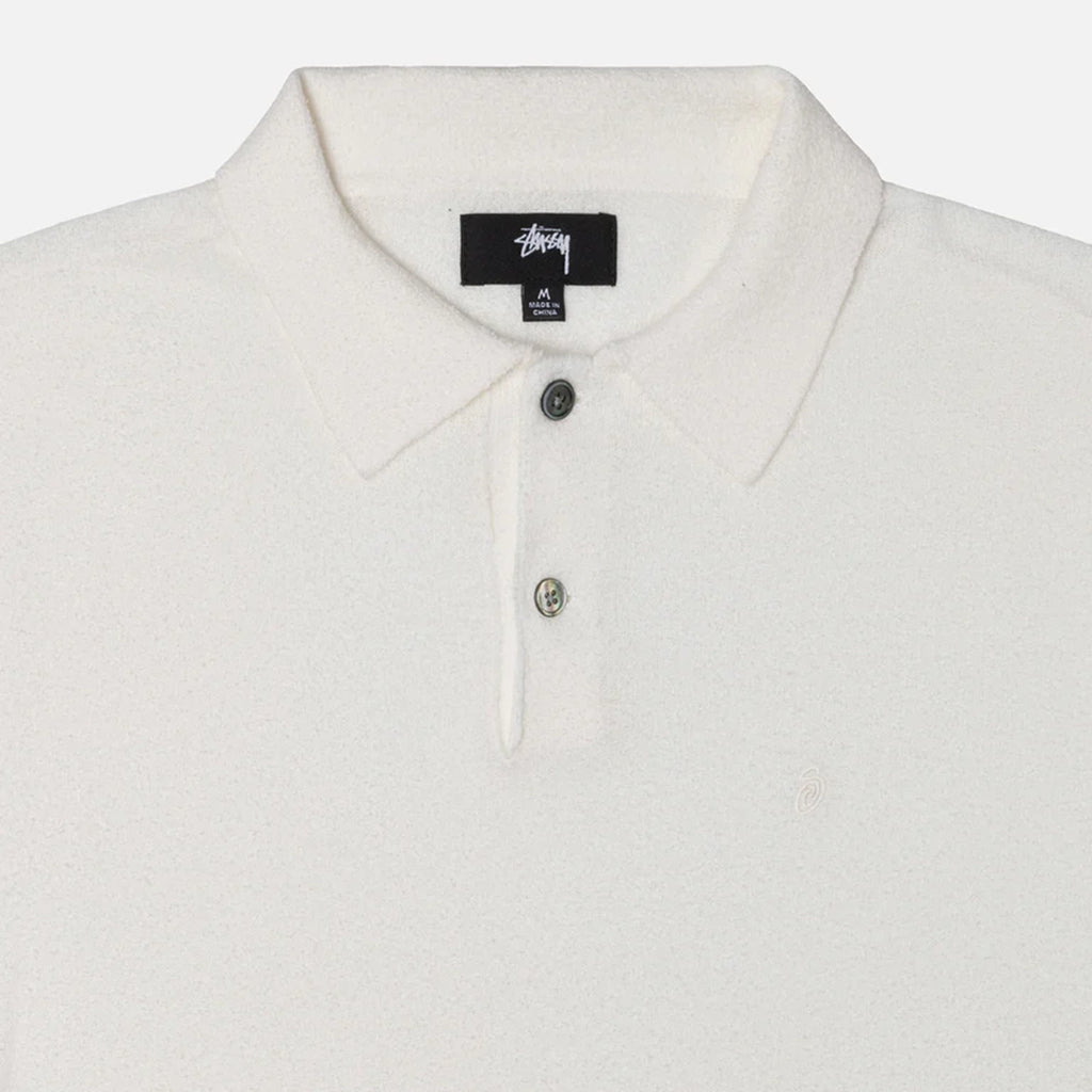 Stussy Textured SS Polo Sweater - Bone