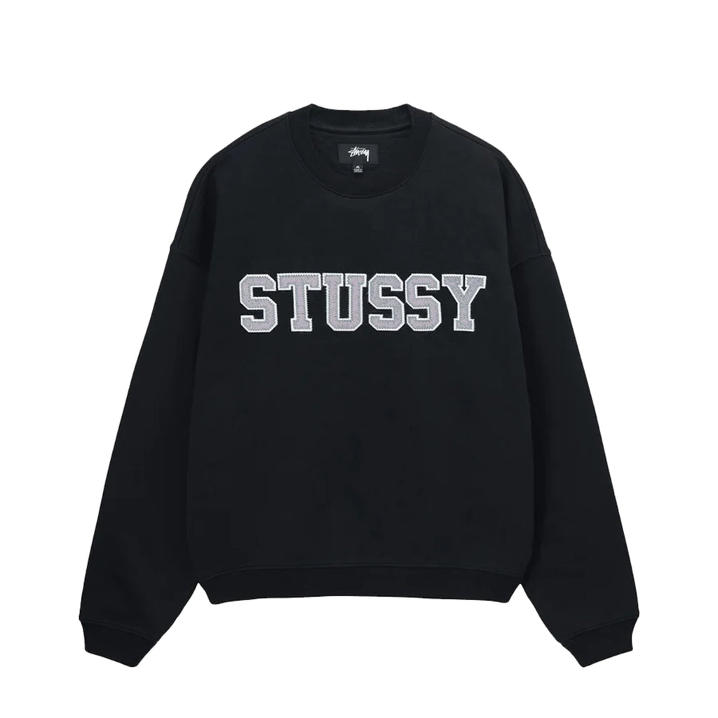 Stussy Relaxed Oversized Crew Sweatshirt Black