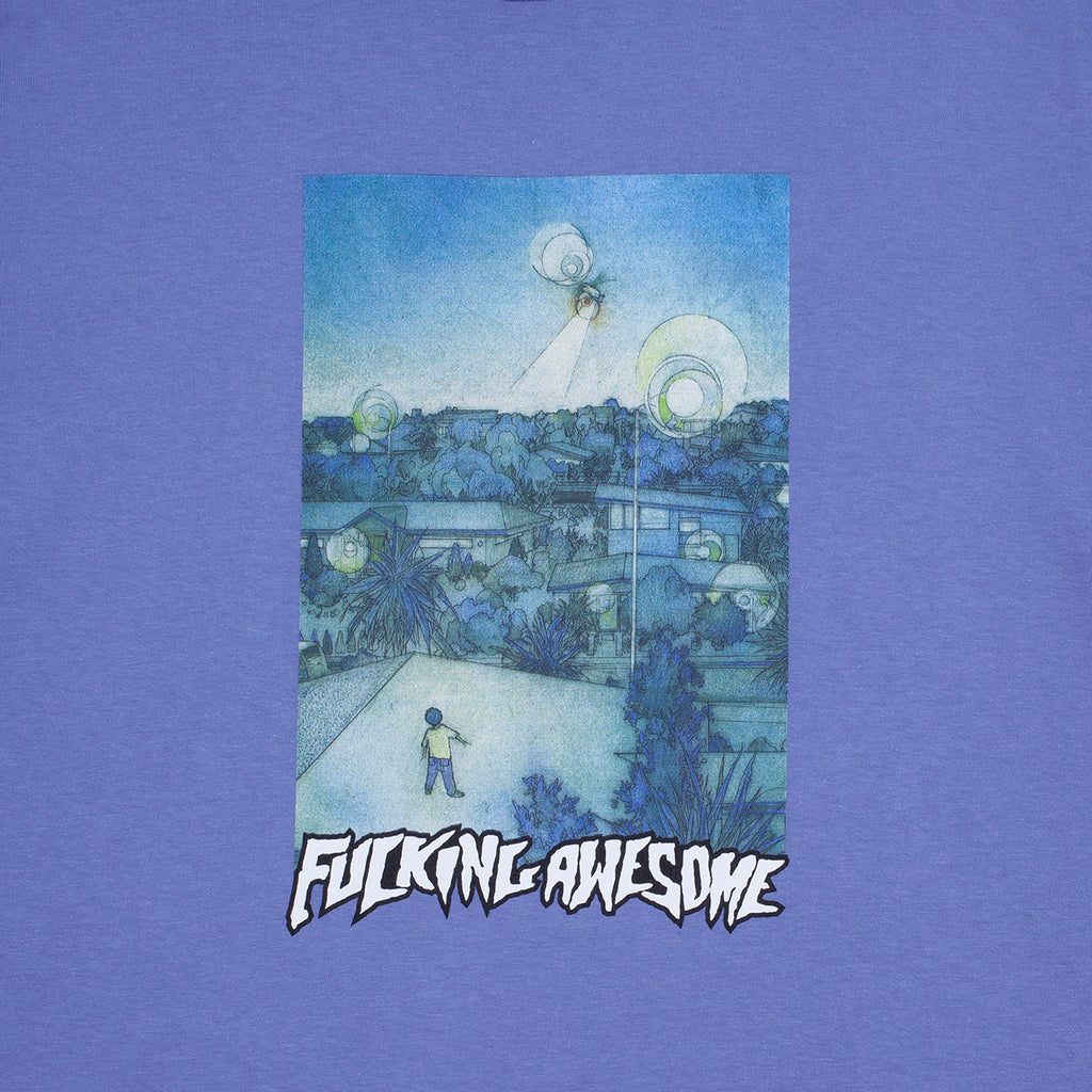 Fucking Awesome Helicopter T Shirt in Violet - Front Print