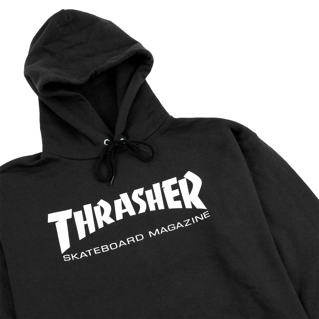 Thrasher Skate Mag Logo Hoodie in Black - Detail