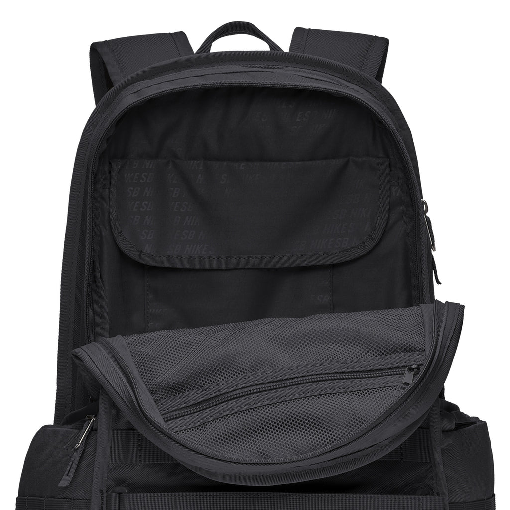 Nike SB RPM Backpack in Black / Black / Black - Open