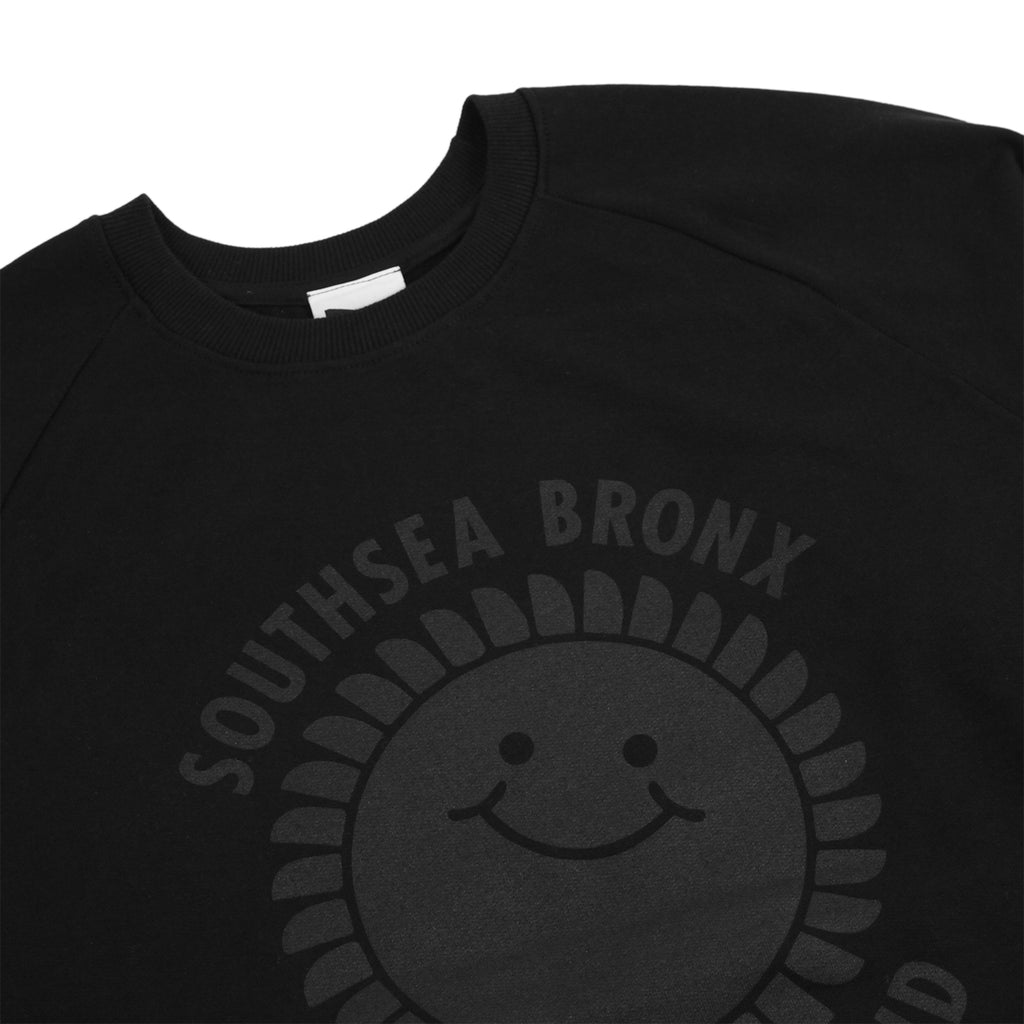 Southsea Bronx Strong Island Sweatshirt in Black on Black - Detail