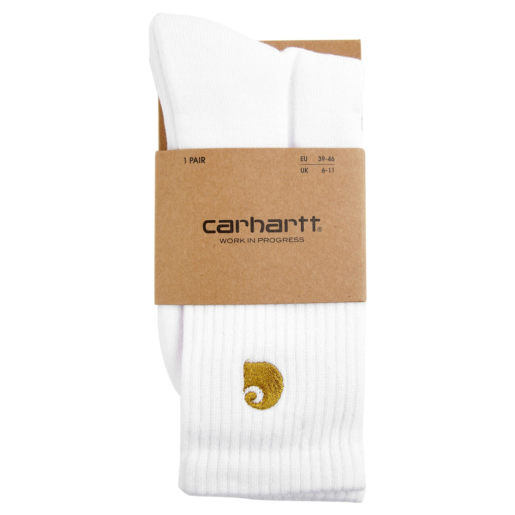 Carhartt Chase Socks in White / Gold - Detail