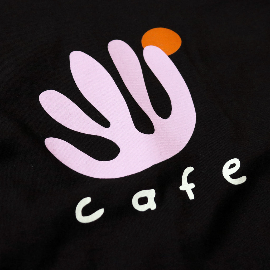 Skateboard Cafe April T Shirt - Black - closeup