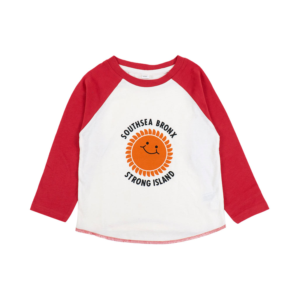 Southsea Bronx Strong Island Baby Baseball T Shirt - White / Red -  main