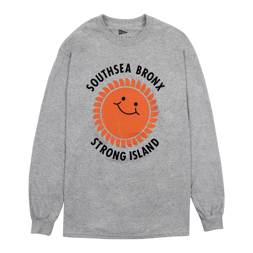Southsea Bronx Strong Island L/S T Shirt in Heather Grey