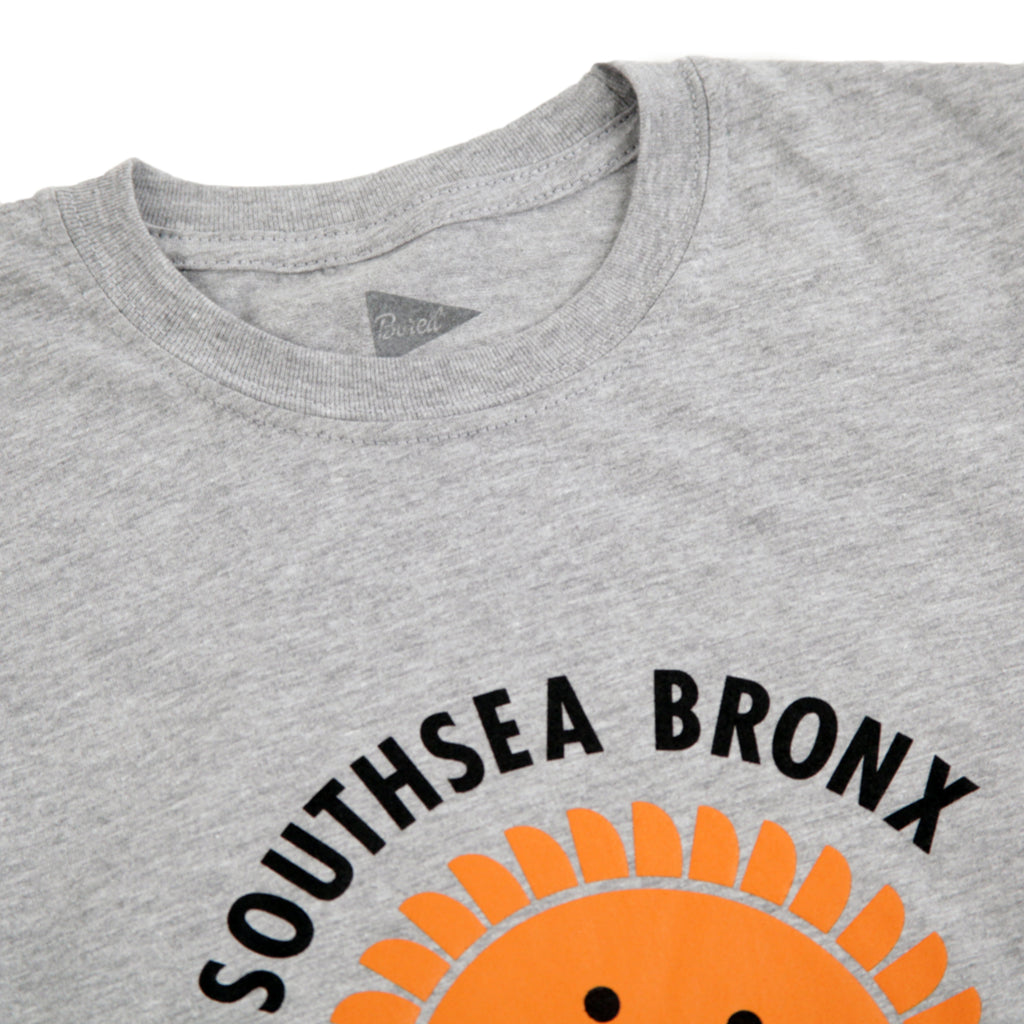 Southsea Bronx Strong Island Kids T Shirt in Heather Grey - Detail