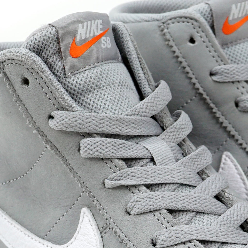 Nike SB Orange Label Bruin Hi ISO Shoes - Wolf Grey / White - Wolf Grey - close up