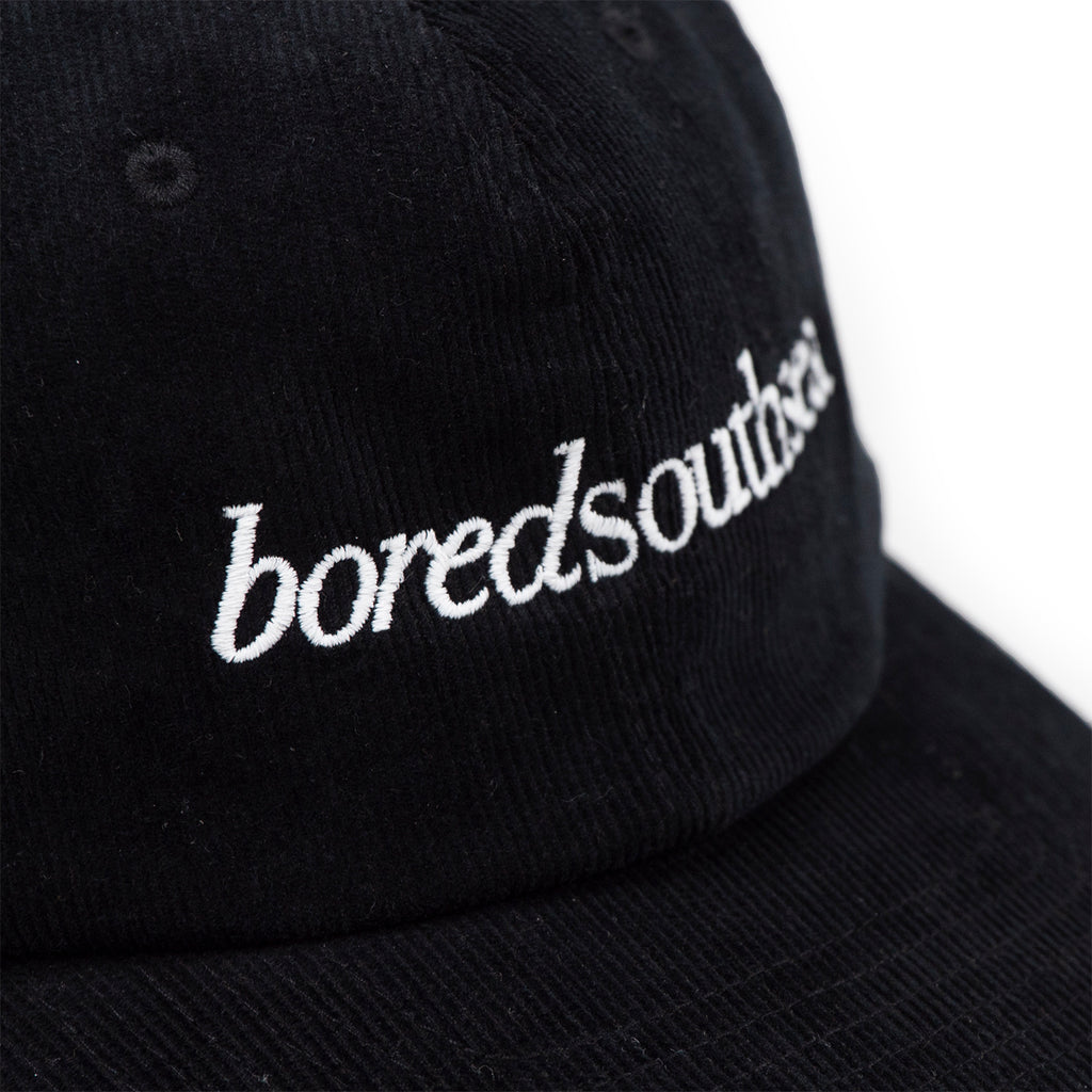 Bored of Southsea Hammer Cord Cap in Black / White - Detail