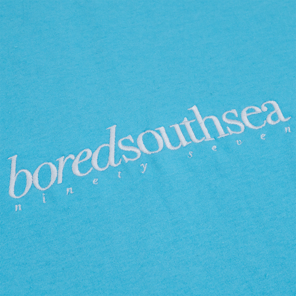 Bored of Southsea Hammer T Shirt - Pacific Blue / White - closeup
